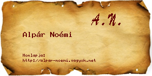 Alpár Noémi névjegykártya